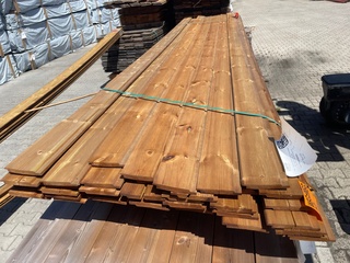Ca. 30x Grenen Channelsiding Bruin Geïmpregneerd, 18x140mm, lengte 420